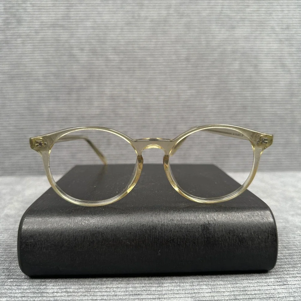 Warby Parker 709 Round Eyeglass Frames Champagne 51-17-145 Clear Acetate Glasses